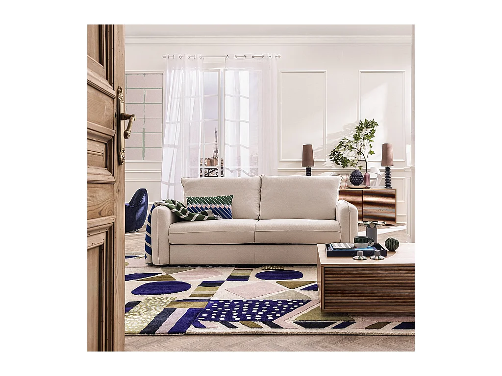 Habitat - Canapé convertible 2 places - Couchage 140 cm - Matelas 13 cm - Tissu Norcia Gris anthracite - Oslo