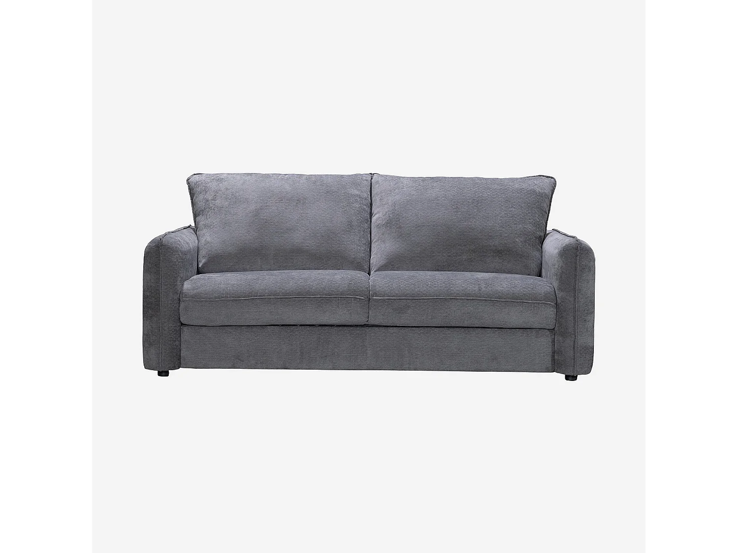 Canapé convertible 2 places - Couchage 140 cm - Matelas 13 cm - Tissu Norcia - Gris anthracite