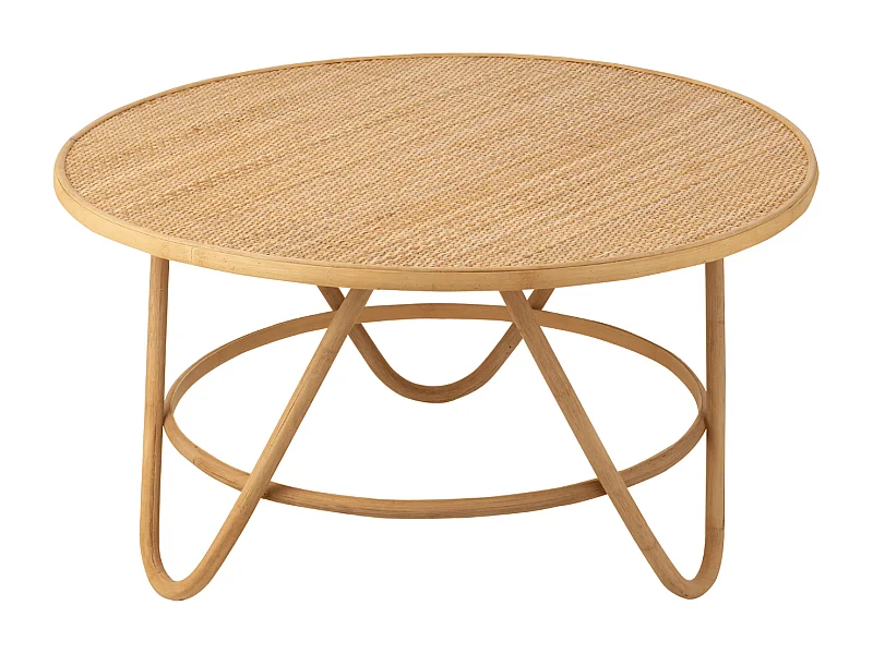 Table Basse en Rotin "Balia" 80cm Naturel