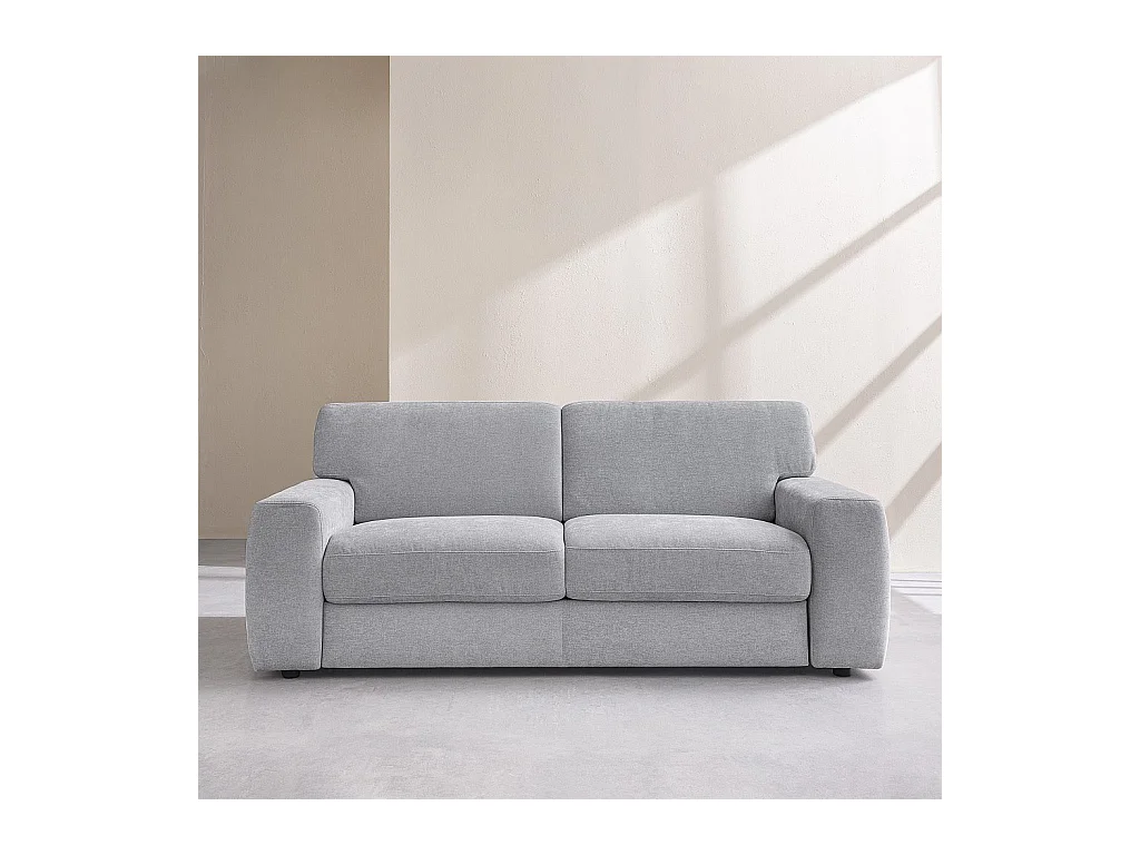 Habitat - Canapé convertible 2 places - Couchage 140 cm - Matelas 16 cm - Tissu Atrani Gris - Faro