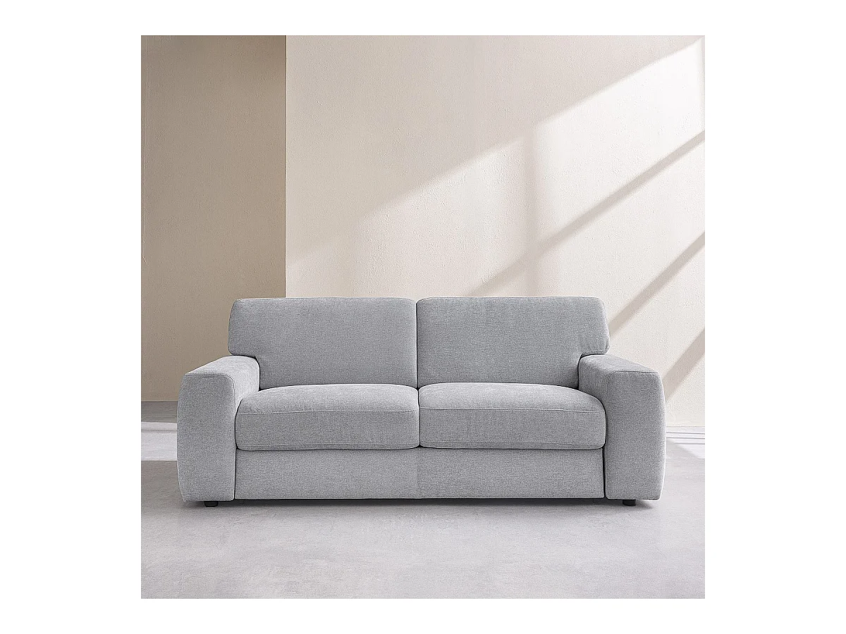 Habitat - Canapé convertible 2 places - Couchage 140 cm - Matelas 16 cm - Tissu Atrani Gris - Faro