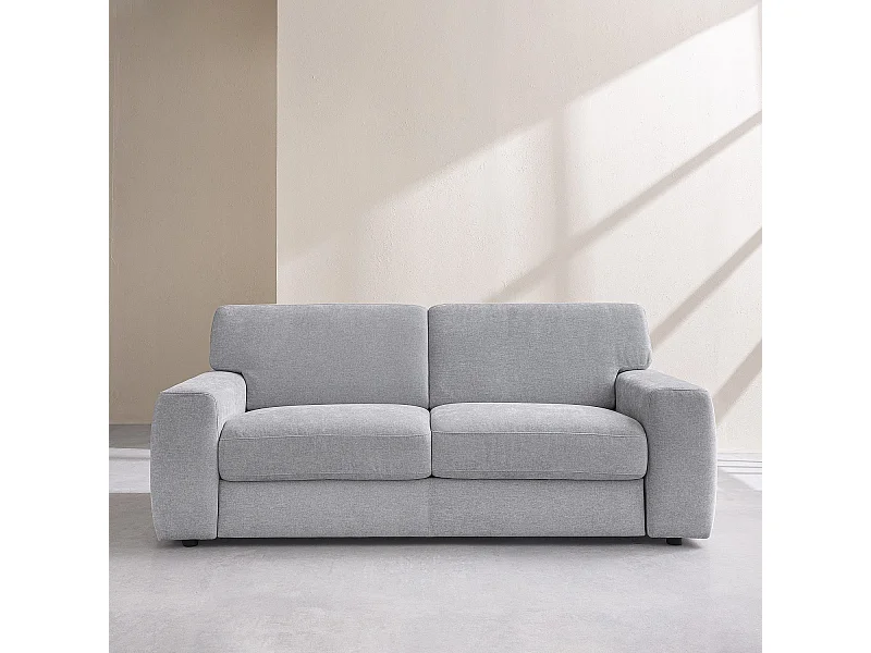 Habitat - Canapé convertible 2 places - Couchage 140 cm - Matelas 16 cm - Tissu Atrani Gris - Faro