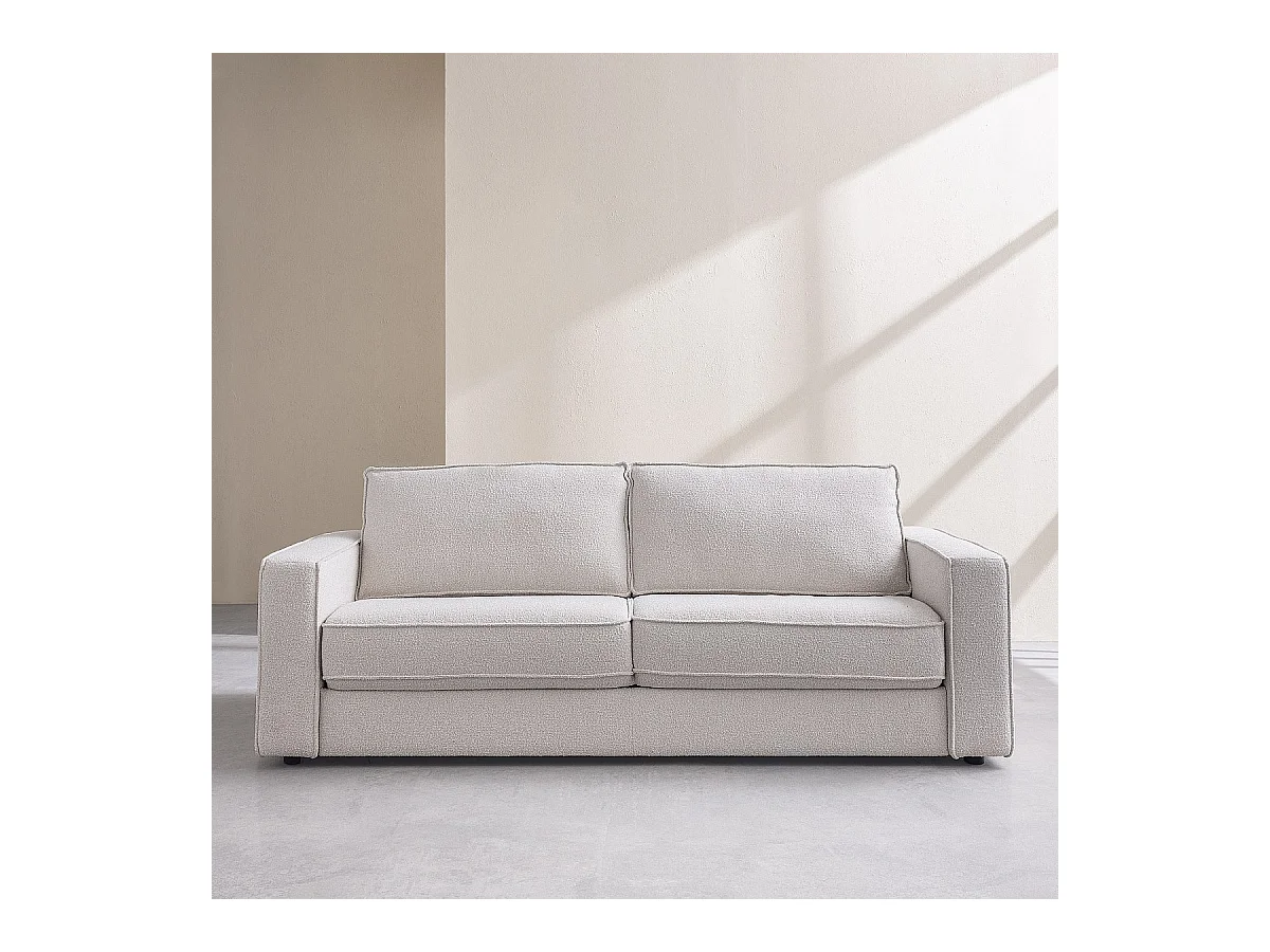 Habitat - Canapé convertible 3 places - Couchage 160 cm - Matelas 13 cm - Tissu Tolfa Crème - Vienne