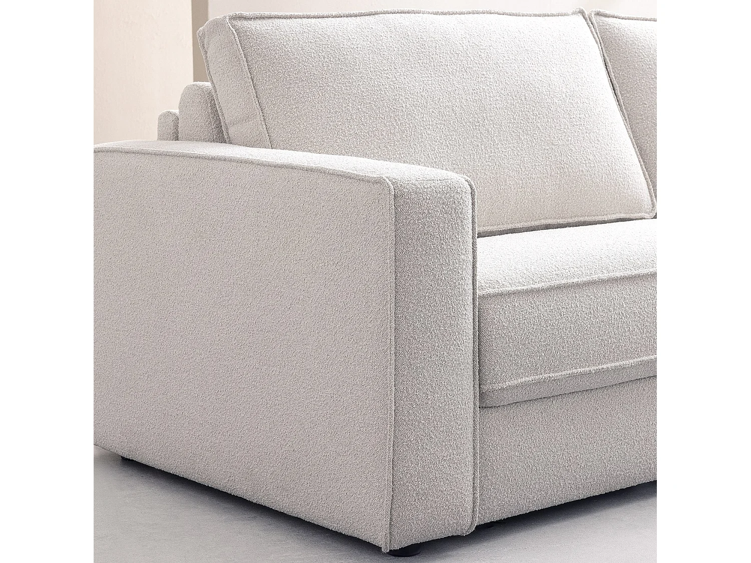 Canapé convertible 3 places - Couchage 160 cm - Matelas 13 cm - Tissu Tolfa Crème