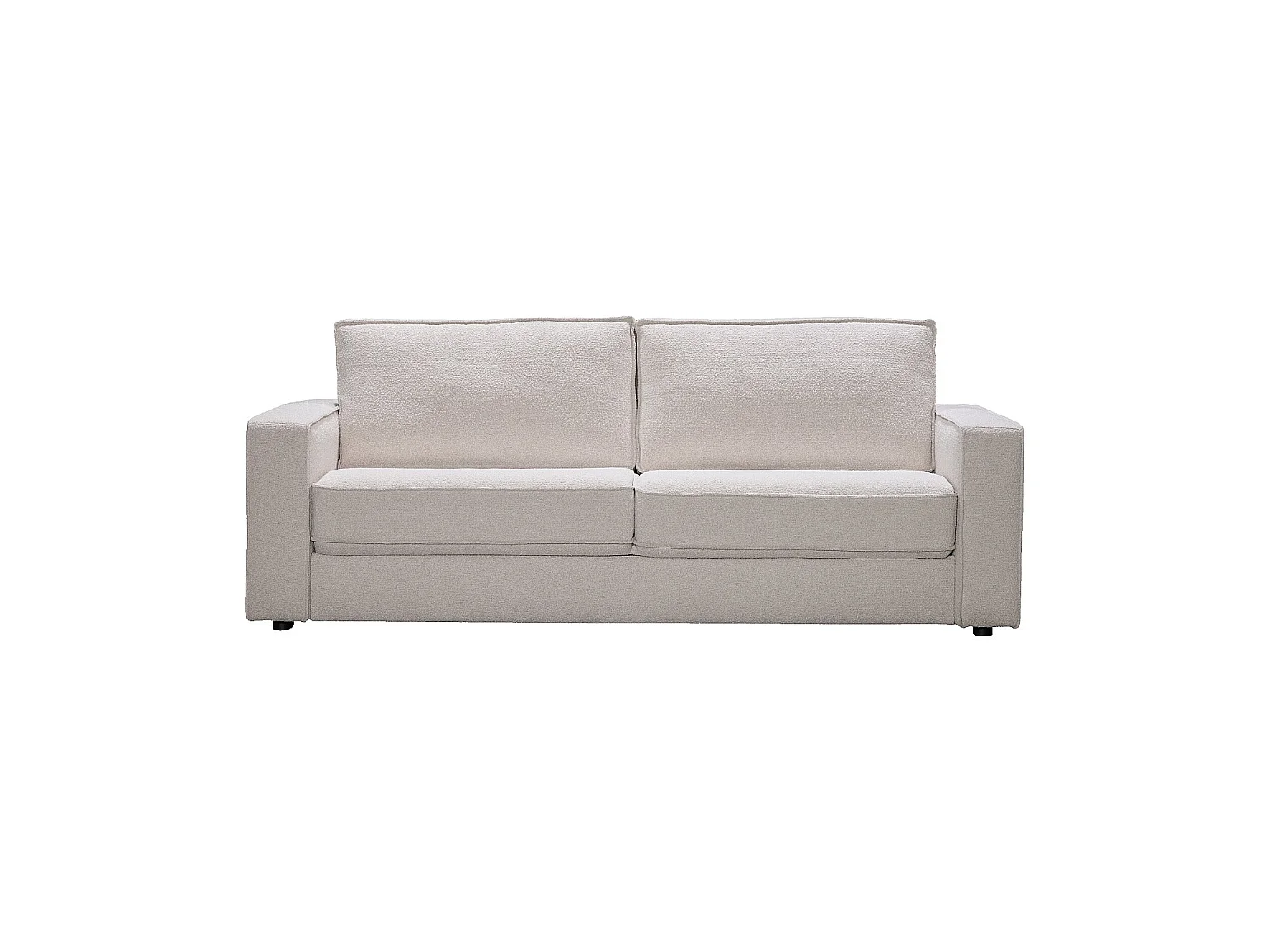 Habitat - Canapé convertible 3 places - Couchage 160 cm - Matelas 13 cm - Tissu bouclette Tolfa - Crème - Vienne