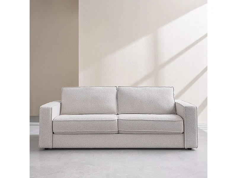 Habitat - Canapé convertible 3 places - Couchage 160 cm - Matelas 13 cm - Tissu Tolfa Crème - Vienne