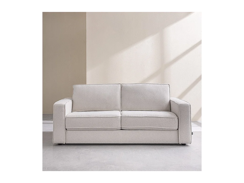 Habitat - Canapé convertible 2 places - Couchage 140 cm - Matelas 13 cm - Tissu Tolfa Crème - Vienne