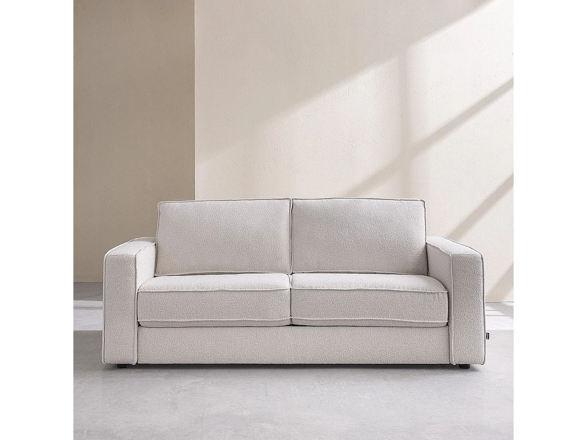 Habitat - Canapé convertible 2 places - Couchage 140 cm - Matelas 13 cm - Tissu Tolfa Crème - Vienne