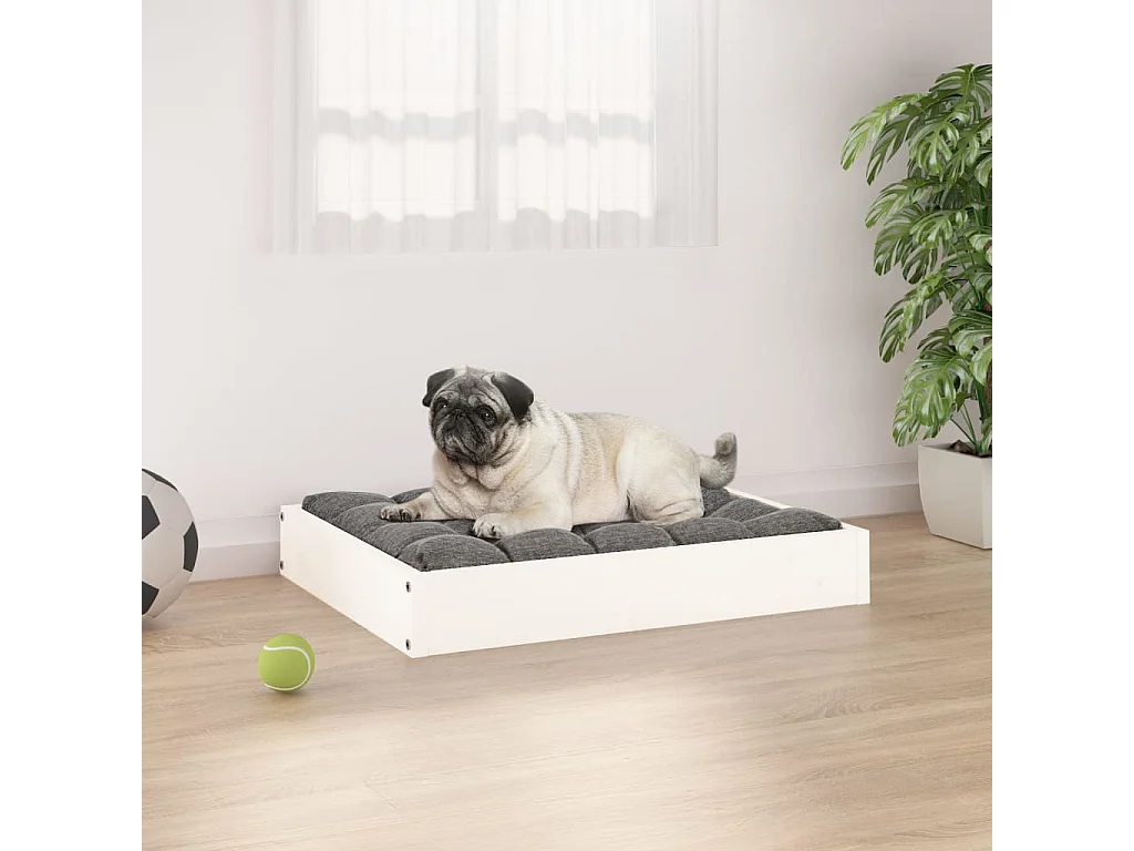 Karlee  Cama para perros madera maciza de pino blanco 61,5x49x9 cm