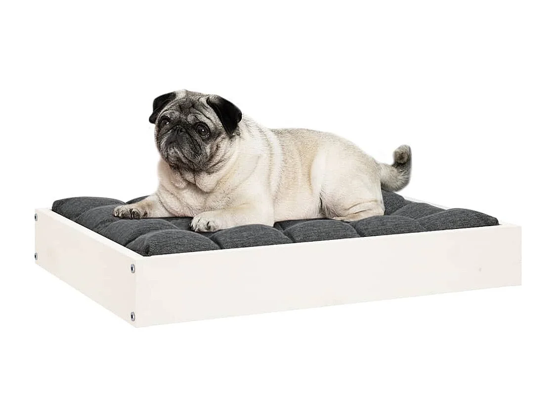Karlee  Cama para perros madera maciza de pino blanco 61,5x49x9 cm