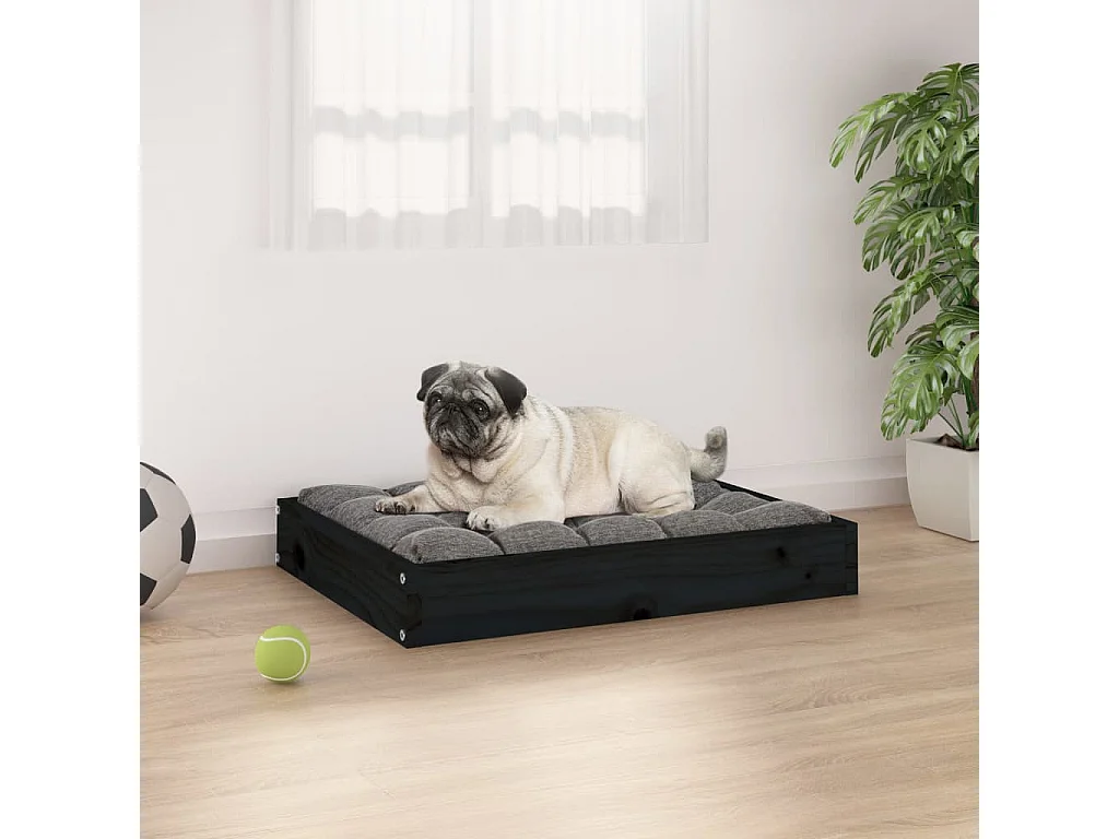 Karlee  Lit pour cen Noir 61,5x49x9 cm Bois de pin solide