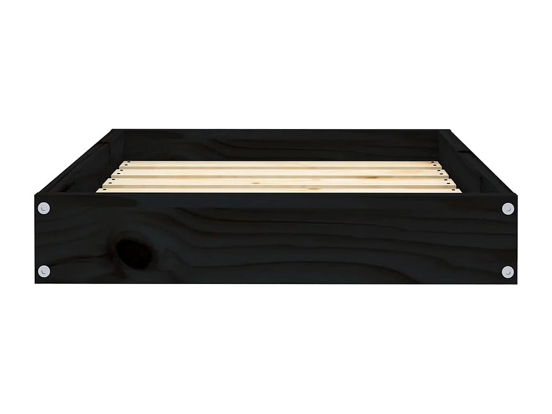 Karlee  Lit pour cen Noir 61,5x49x9 cm Bois de pin solide