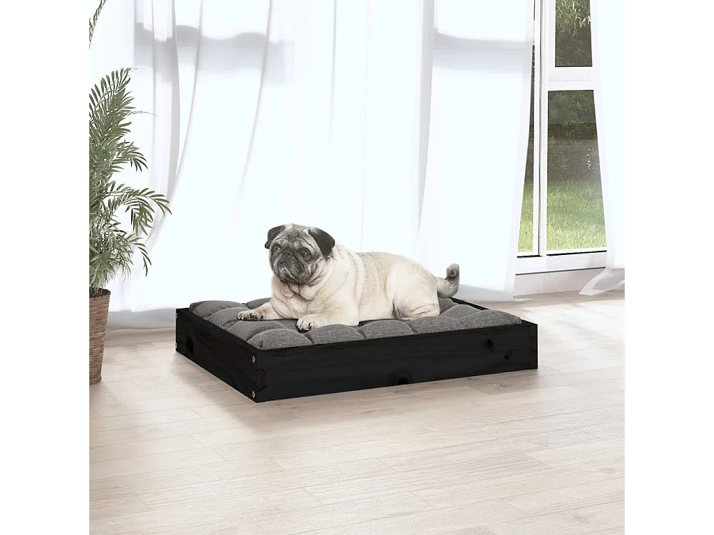 Karlee  Lit pour cen Noir 61,5x49x9 cm Bois de pin solide