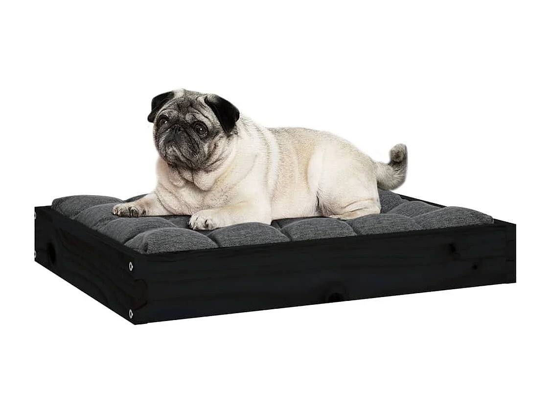 Karlee  Lit pour cen Noir 61,5x49x9 cm Bois de pin solide