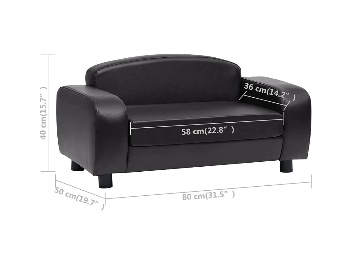 Dalin  Canapé pour cen Noir 80x50x40 cm Similicuir