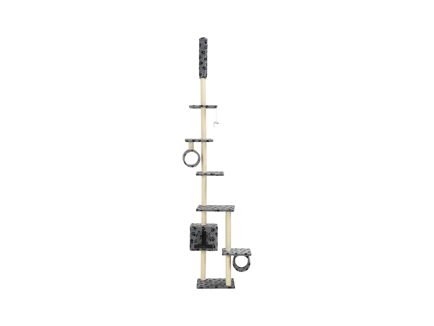 Mora  Arbre à chat avec griffoirs en sisal 260 cm Gris Motif pattes
