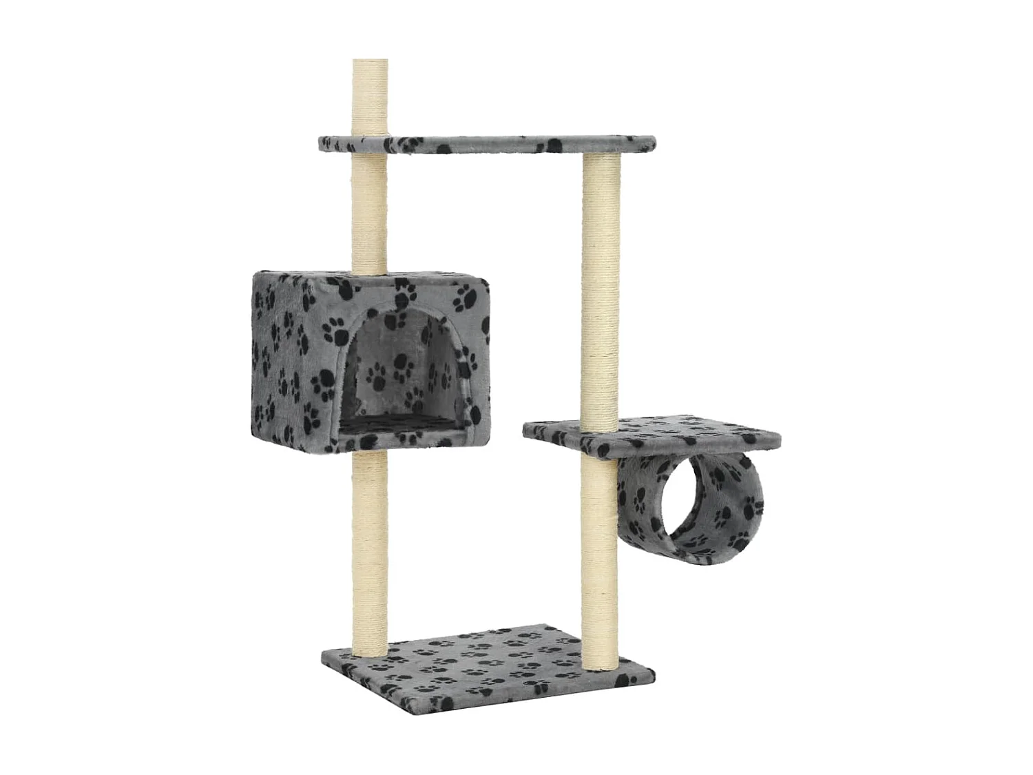 Mora  Arbre à chat avec griffoirs en sisal 260 cm Gris Motif pattes