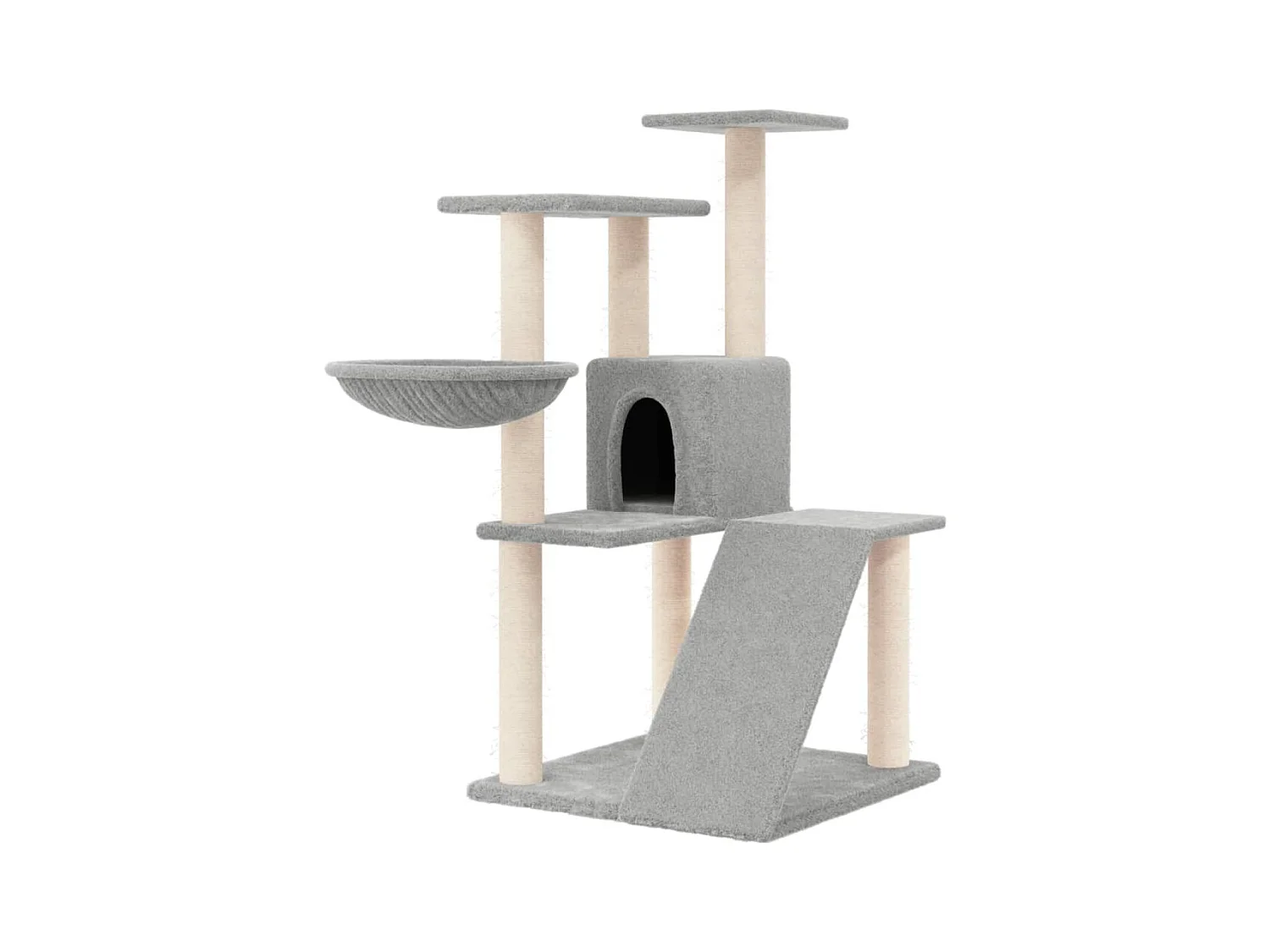 Marie-Anabelle  Rascador para gatos con postes de sisal gris claro 94 cm