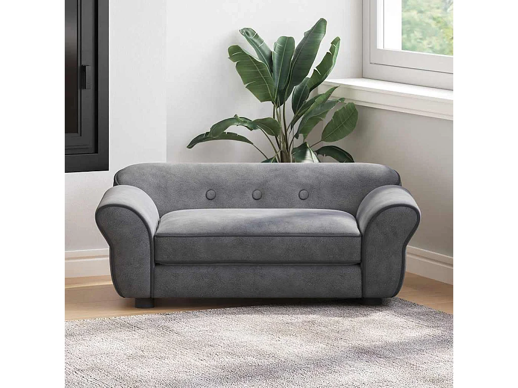 Sarah  Canapé pour cen Gris foncé 72x45x30 cm Peluche