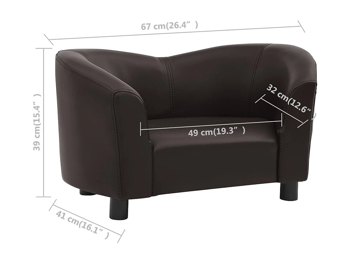 Lyrjar  Canapé pour cen Marron 67x41x39 cm Similicuir