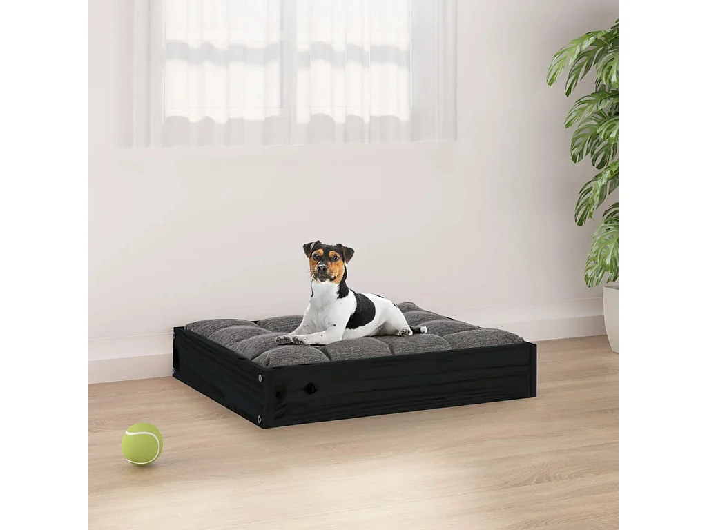 Karlee  Lit pour cen Noir 51,5x44x9 cm Bois de pin solide