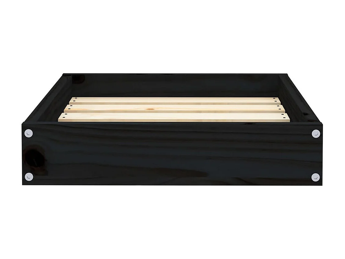 Karlee  Lit pour cen Noir 51,5x44x9 cm Bois de pin solide