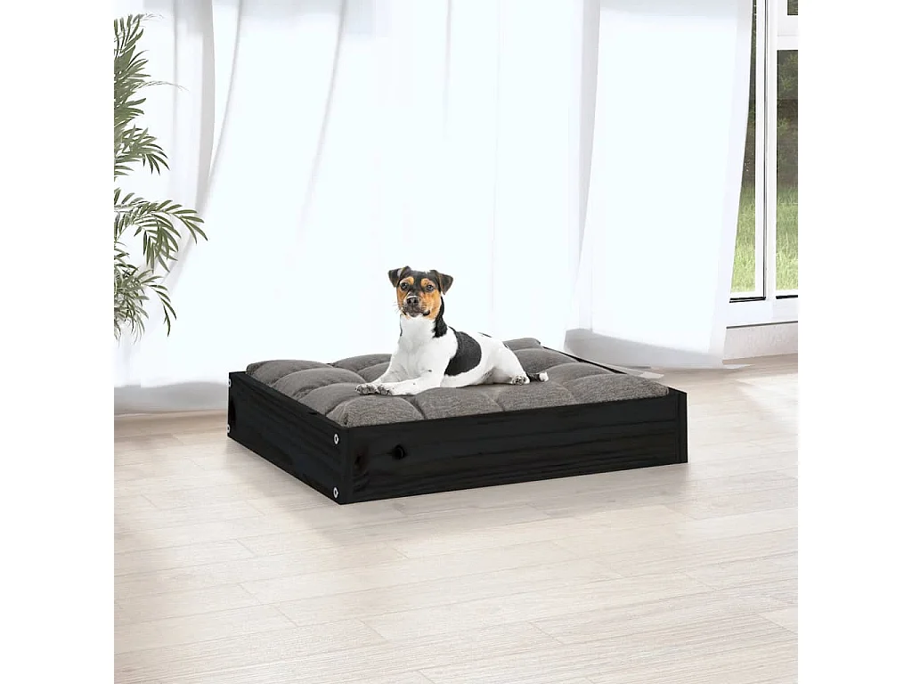 Karlee  Lit pour cen Noir 51,5x44x9 cm Bois de pin solide