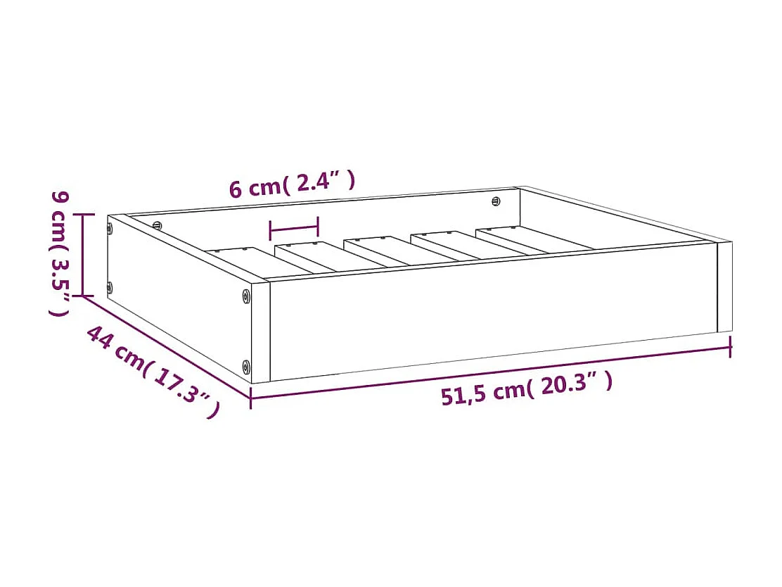 Karlee  Lit pour cen Noir 51,5x44x9 cm Bois de pin solide