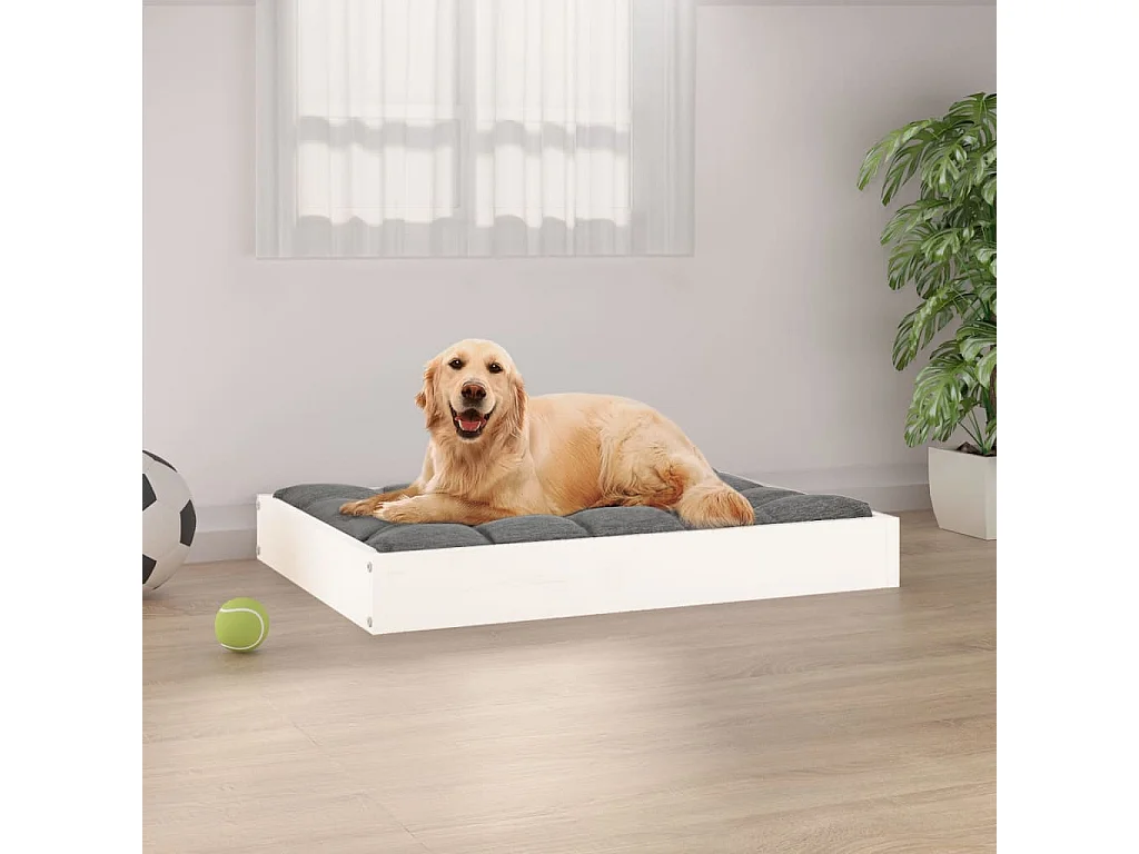 Karlee  Hondenmand 71,5x54x9 cm massief grenenhout wit