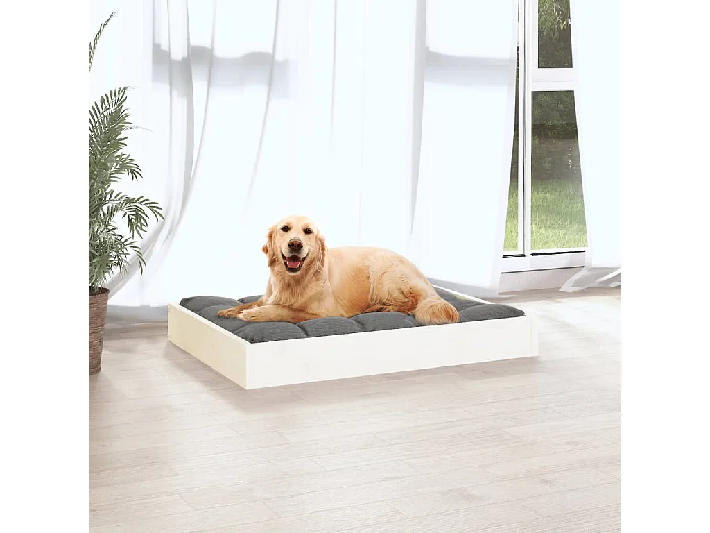 Karlee  Hondenmand 71,5x54x9 cm massief grenenhout wit