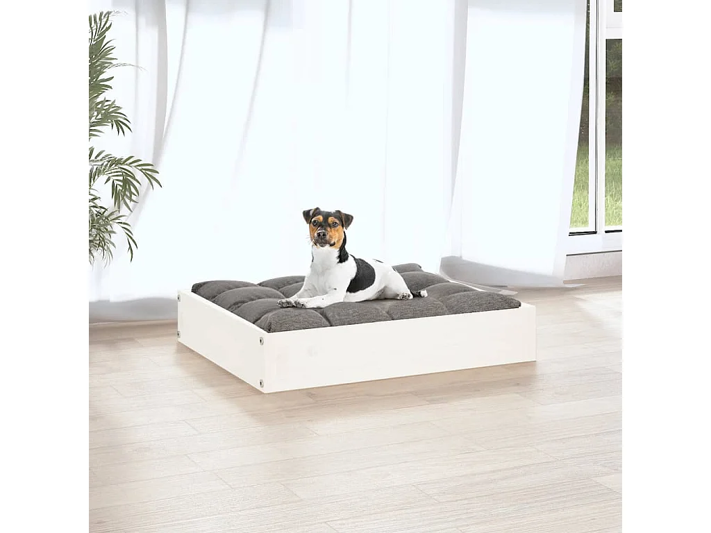 Karlee  Hondenmand 51,5x44x9 cm massief grenenhout wit