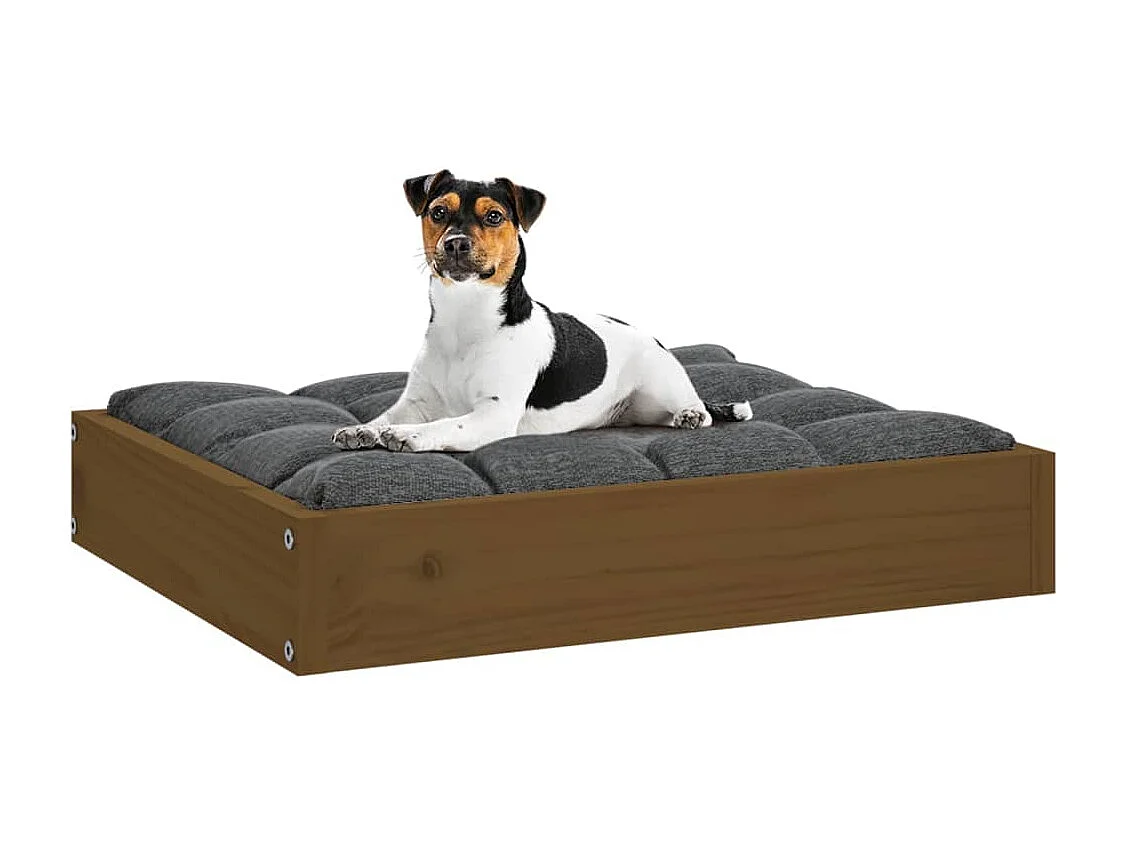 Karlee  Cama para perros madera maciza pino marrón miel 51,5x44x9 cm