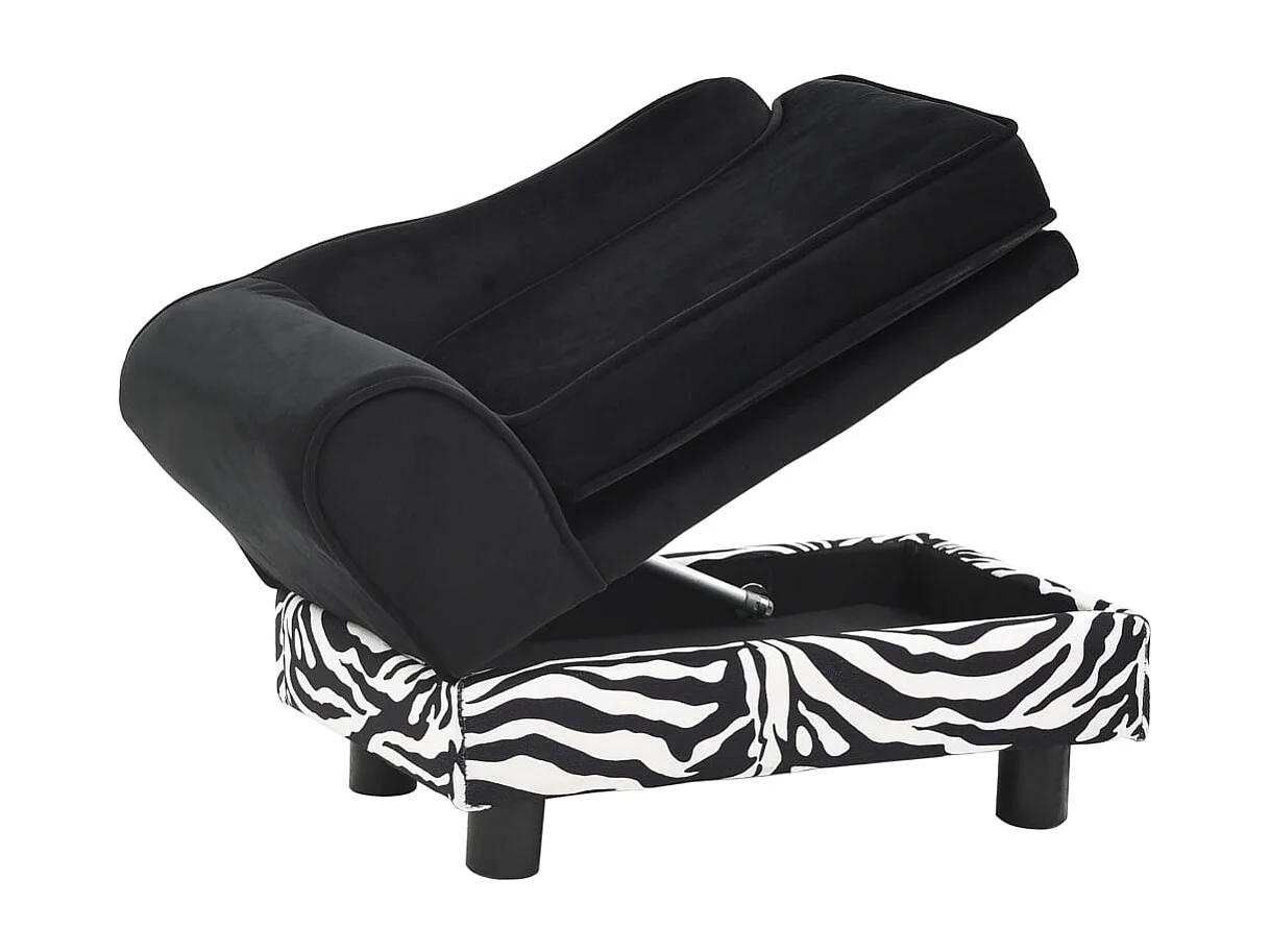 Garden Furniture -  Canapé pour cen Noir 57x34x36 cm Peluche