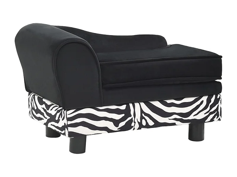 Garden Furniture -  Hondenbank 57x34x36 cm pluche zwart