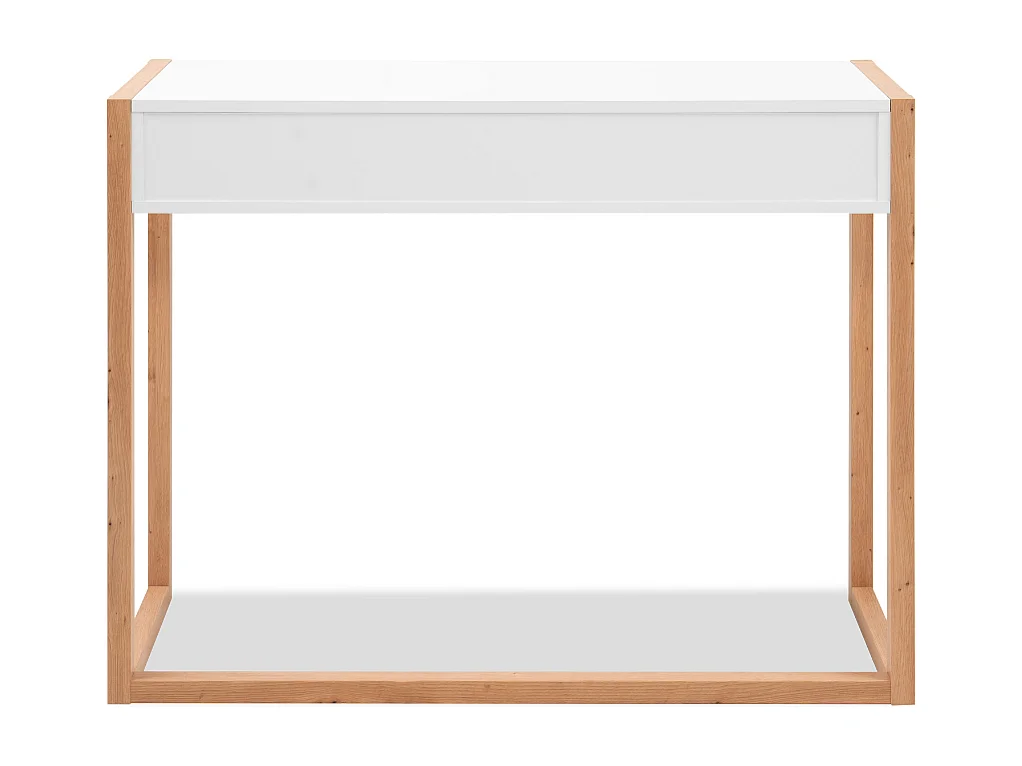 Console met 2 lades, decor wit en eiken, artisan L100 cm - NOVA