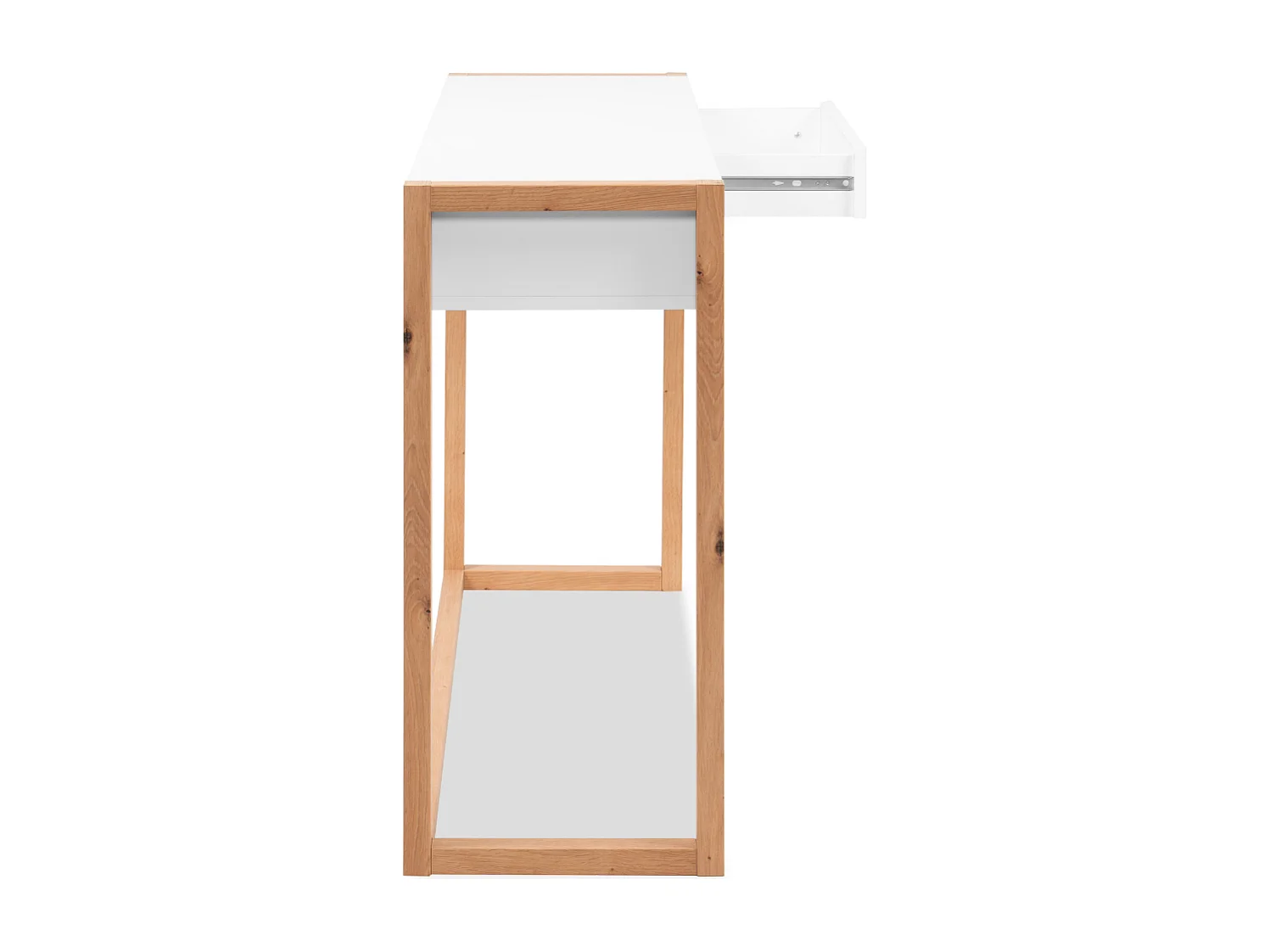 Console met 2 lades, decor wit en eiken, artisan L100 cm - NOVA