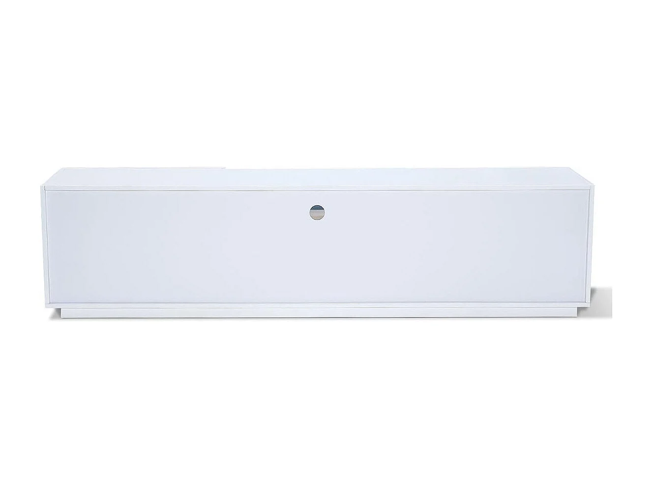 Meuble TV laqué/bois MANDY - Blanc/Chêne