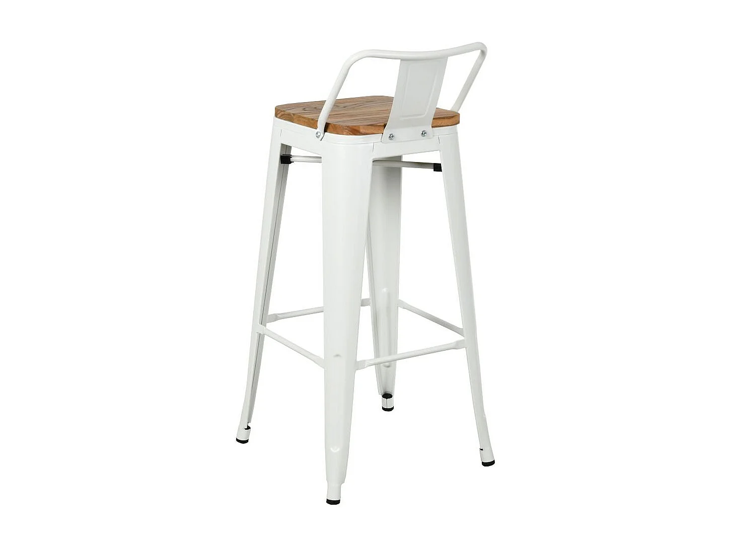 Tabouret de bar en métal et bois d'orme huilé