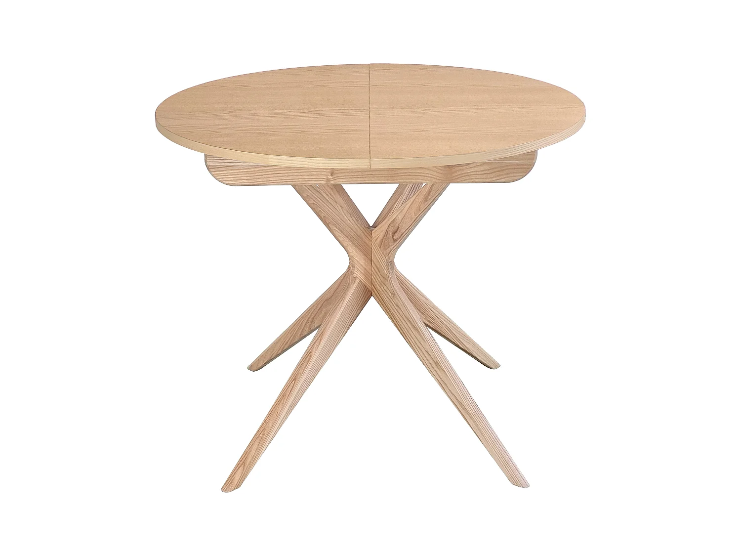 Table à manger ronde extensible 90cm Jubi Frêne