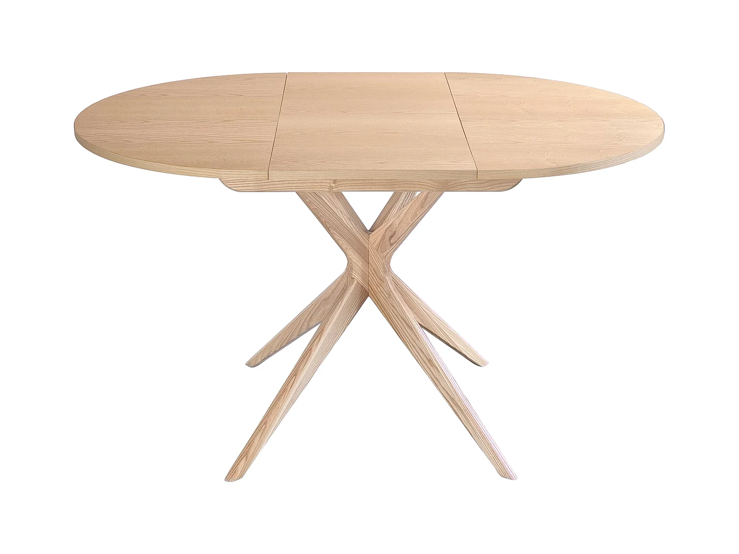 Table à manger ronde extensible 90cm Jubi Frêne