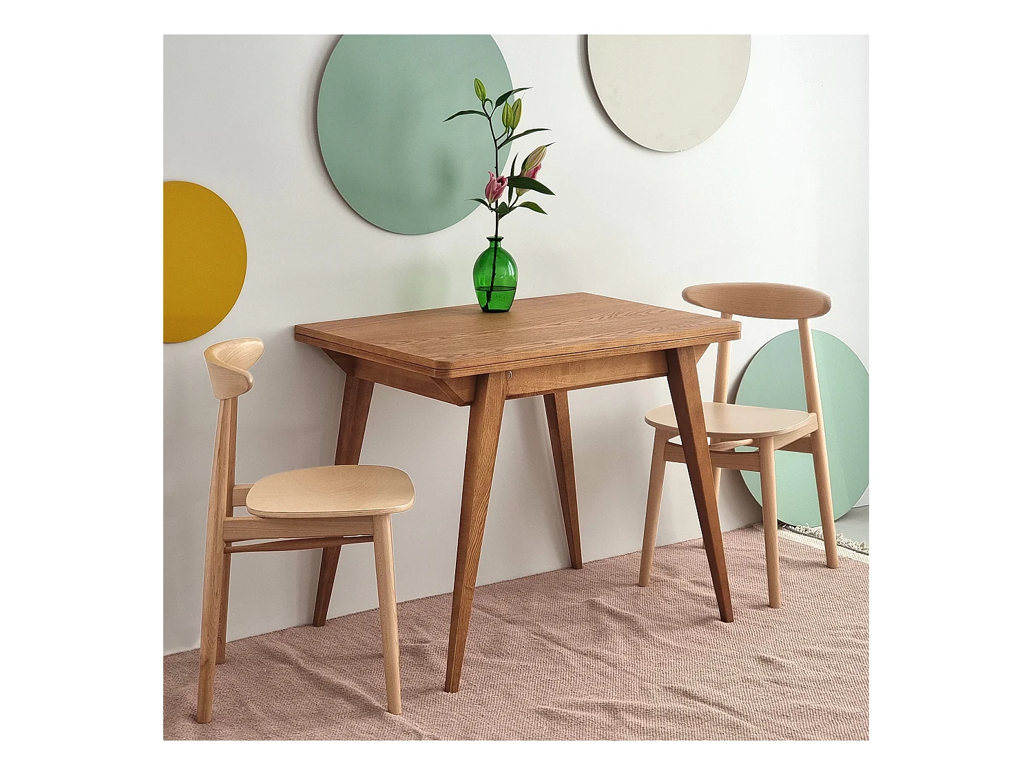 Table à manger extensible 90x65 Envelope Chêne