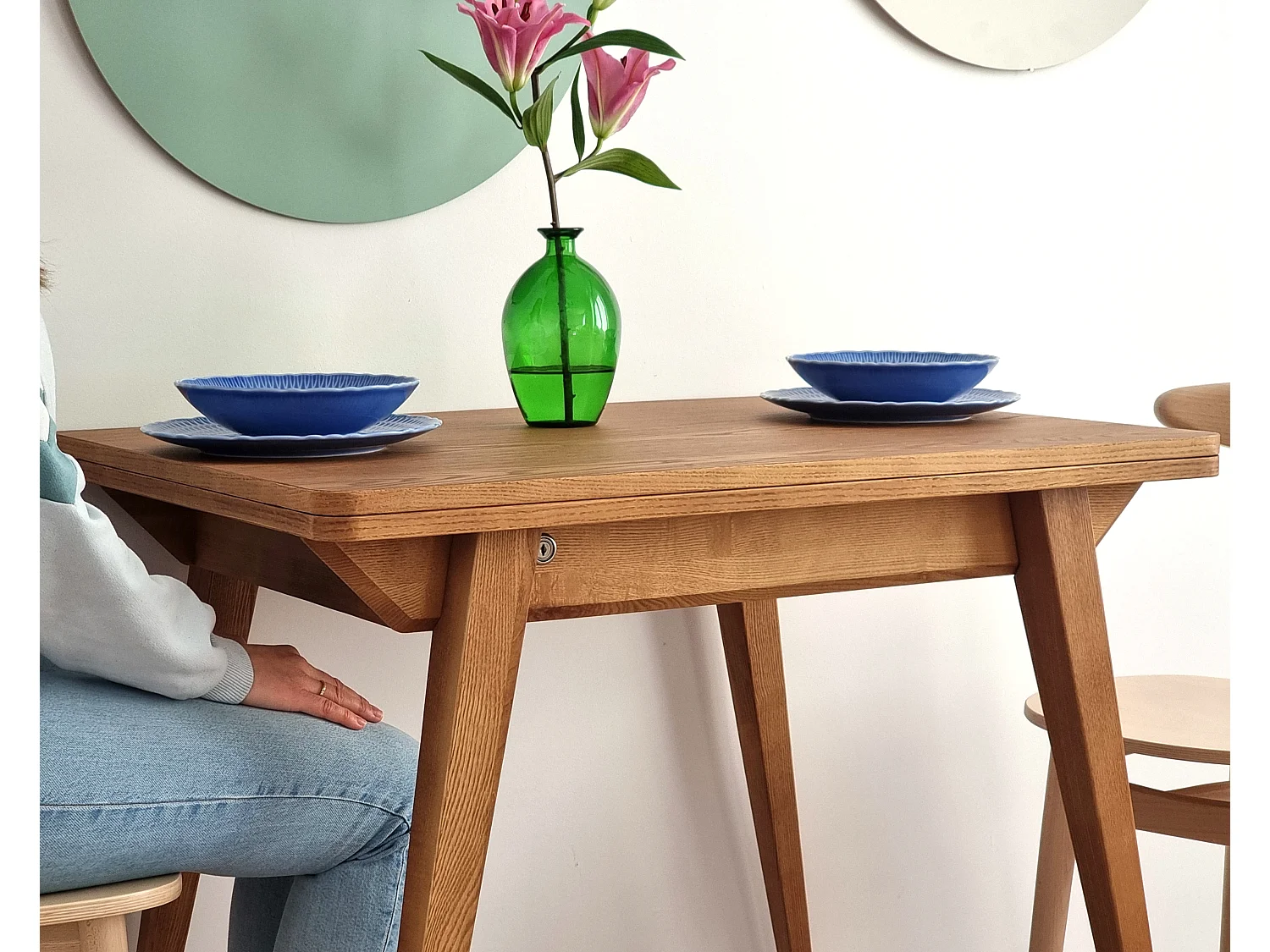 Table à manger extensible 90x65 Envelope Chêne