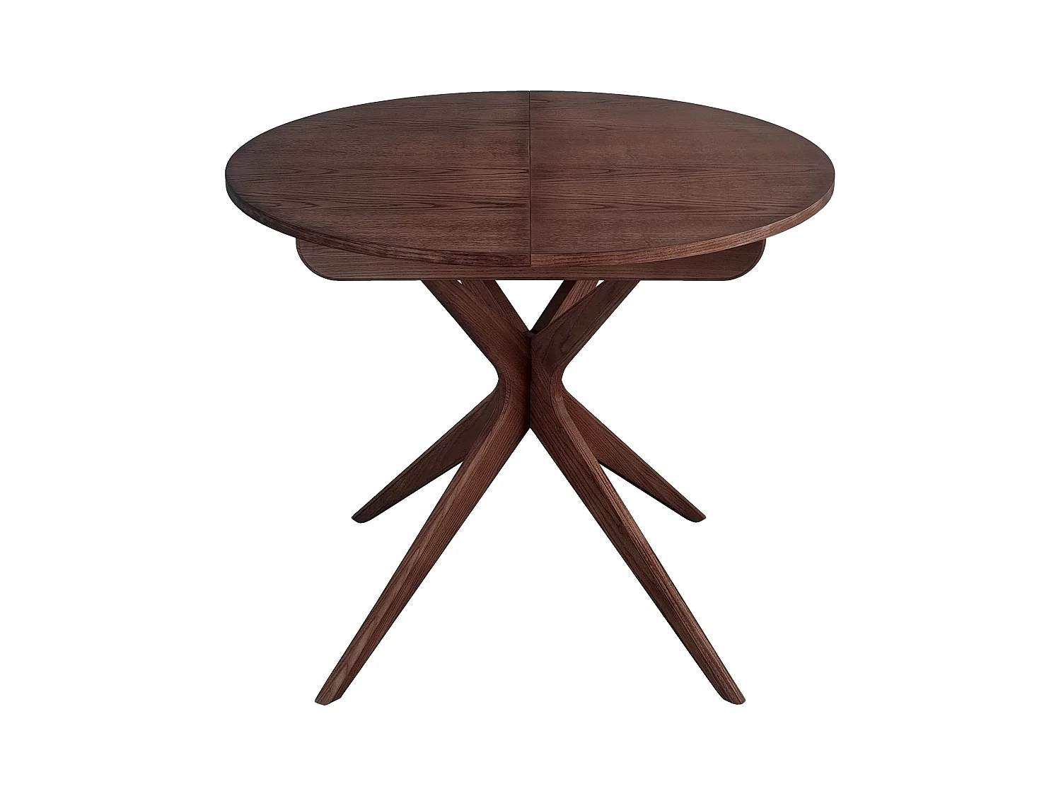 Table à manger ronde extensible 90cm Jubi Noyer