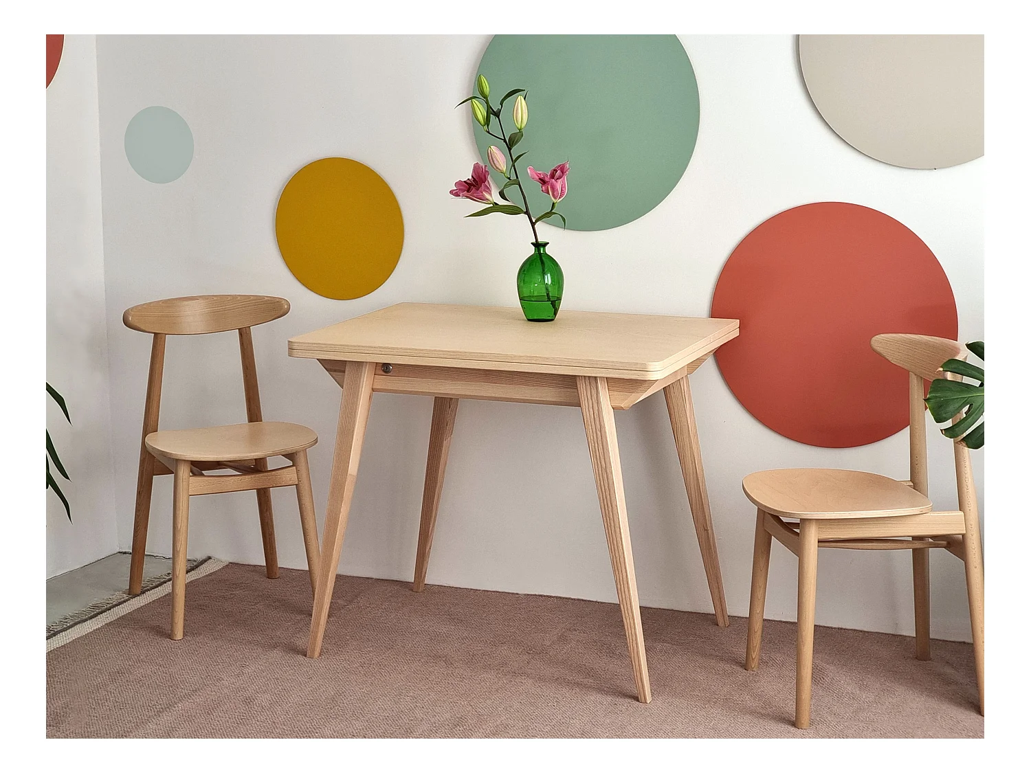 Table à manger extensible 90x65 Envelope Frêne