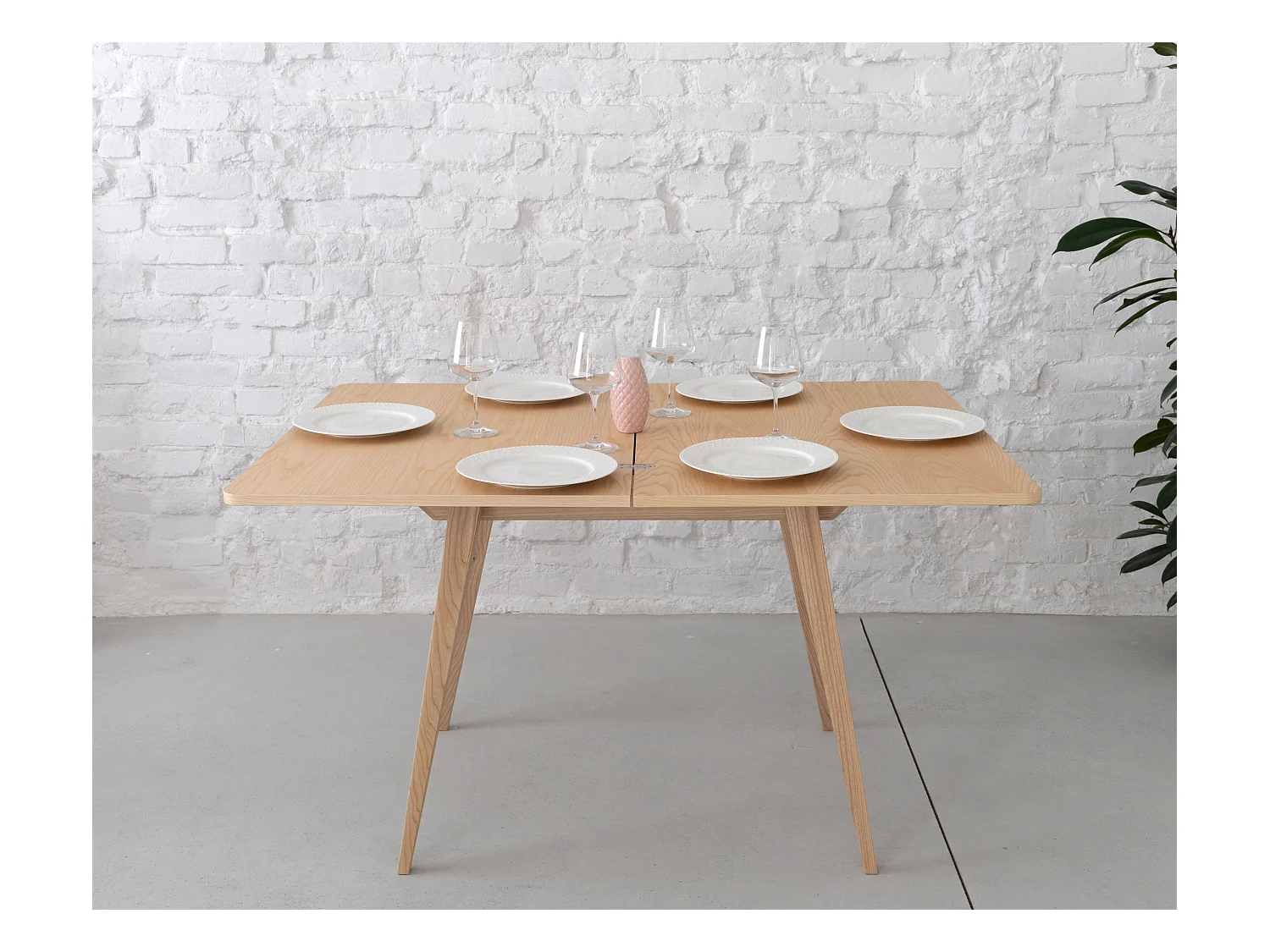 Table à manger extensible 90x65 Envelope Frêne