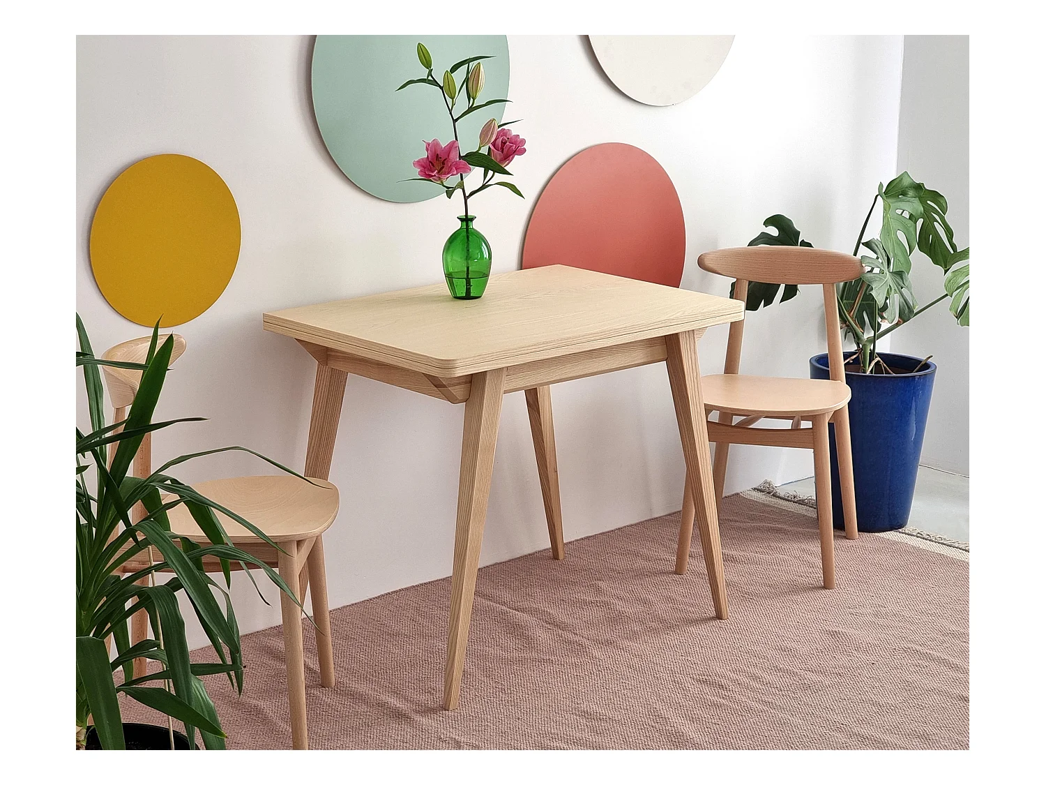 Table à manger extensible 90x65 Envelope Frêne