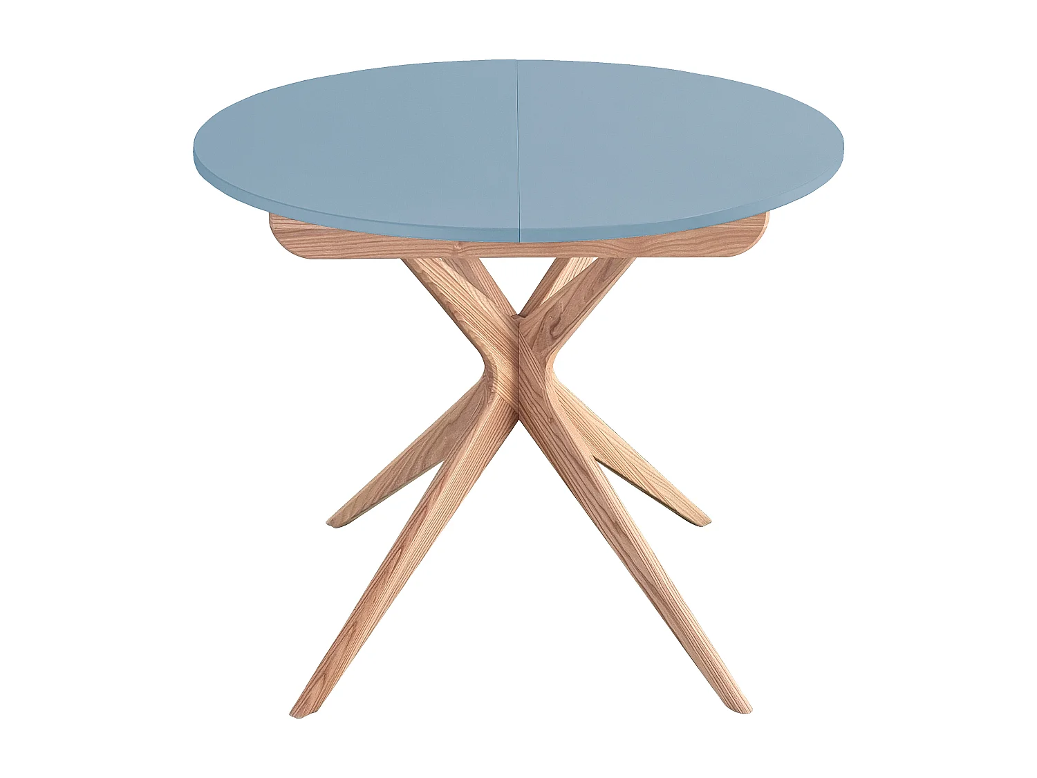 Runder ausziehbarer esstisch 90cm Jubi Taubenblau | Eschenbein