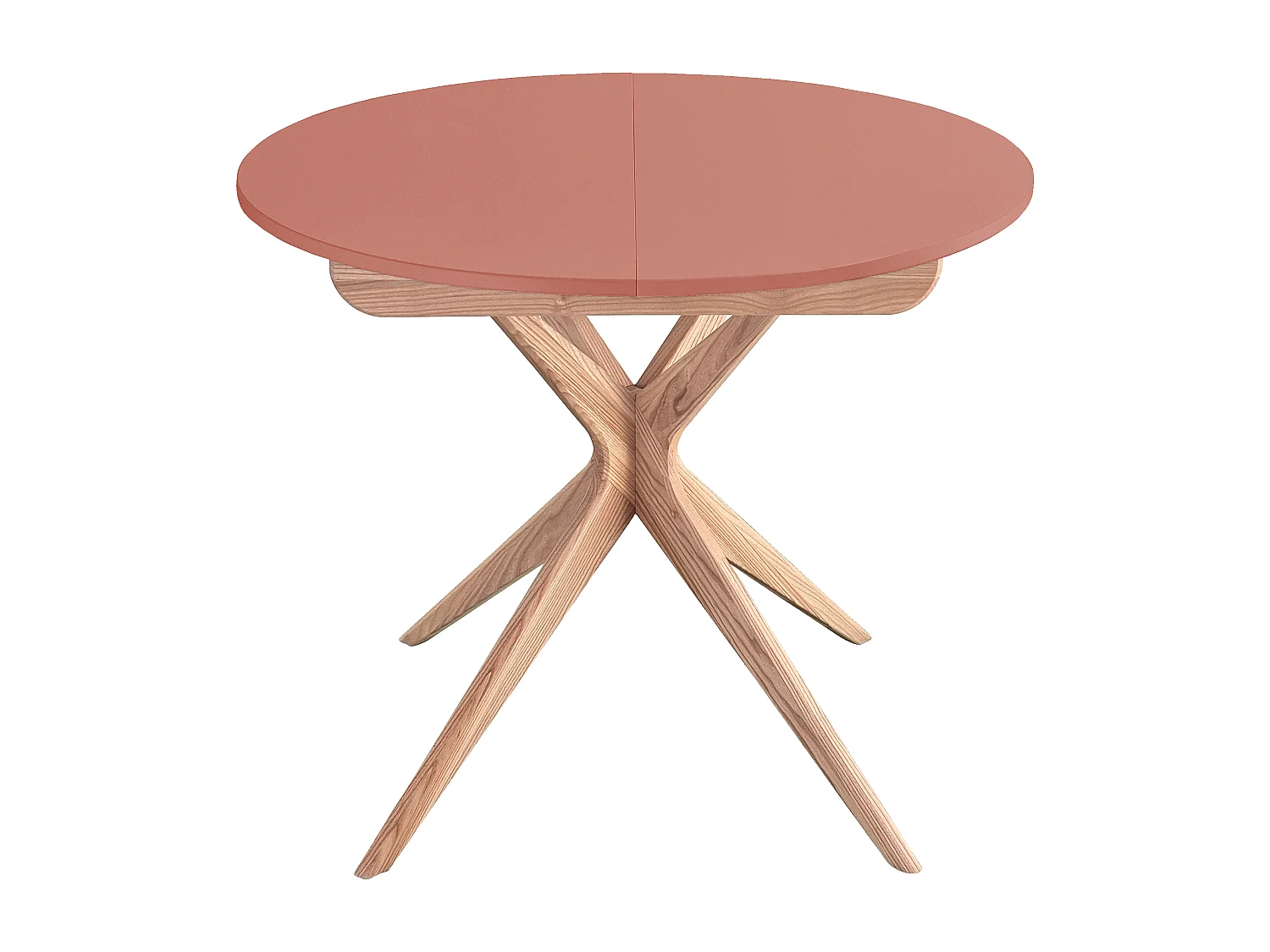 Ronde uitschuifbare eettafel 90cm Jubi Antiekroze | Essenhouten poot