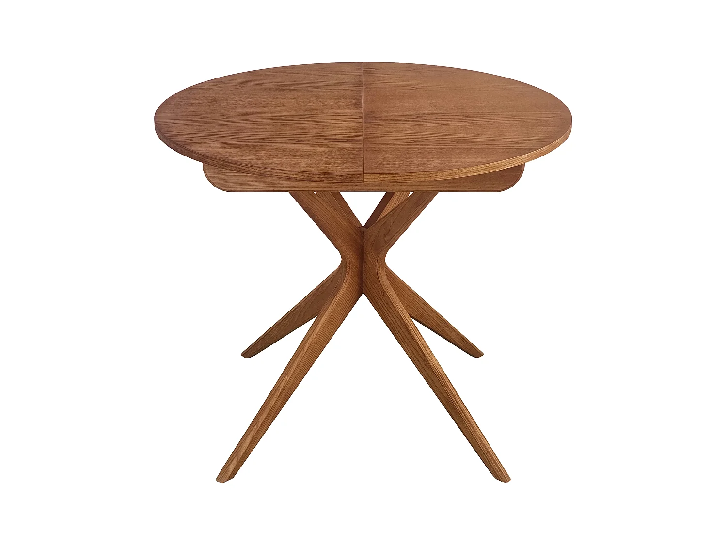 Mesa de jantar redonda extensível 90cm Jubi Carvalho