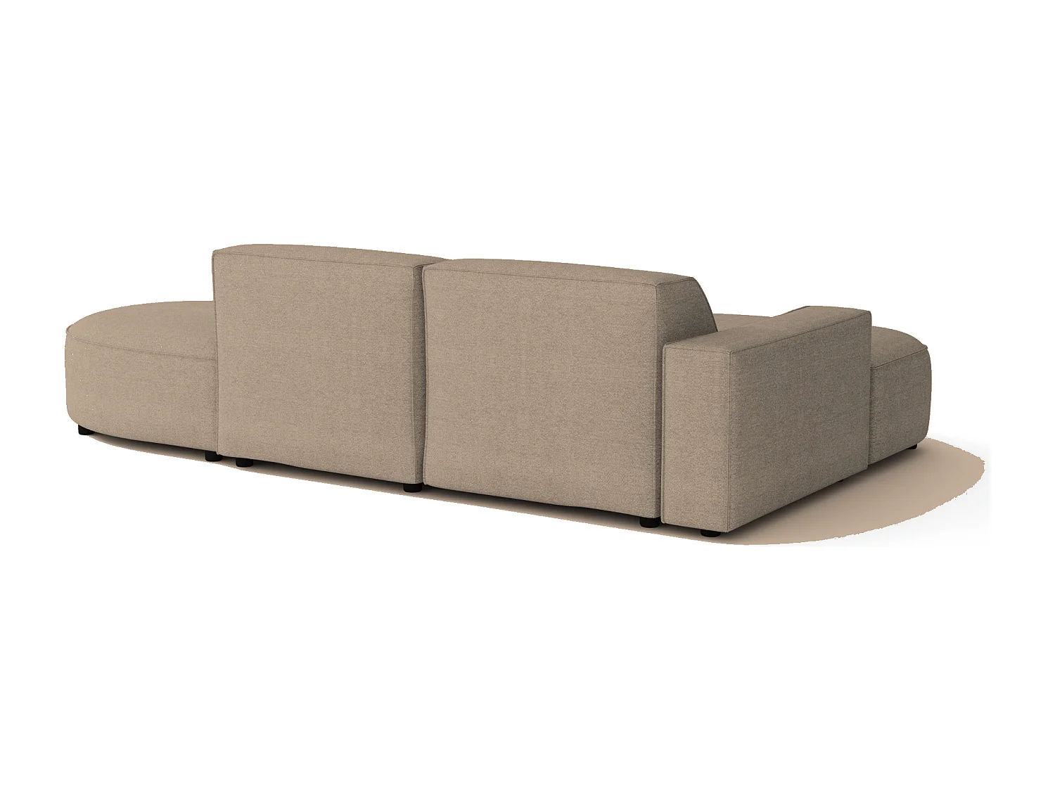 Canapé d’angle modulable  CURSAL G – angle gauche, 284×166×70 cm, beige Raven 30 méridiennes arrondies, autoportant